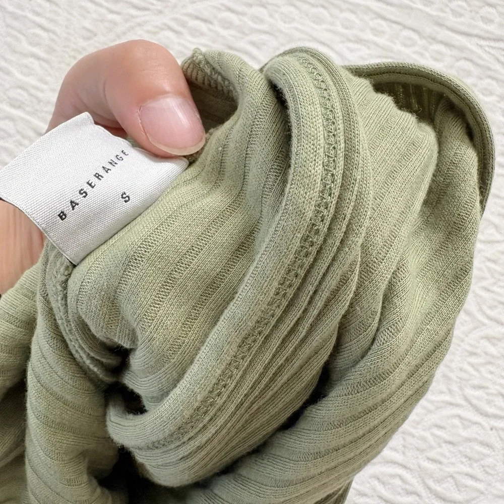 Baserange Brig Ribbed Wrap Skirt, Green Sz S